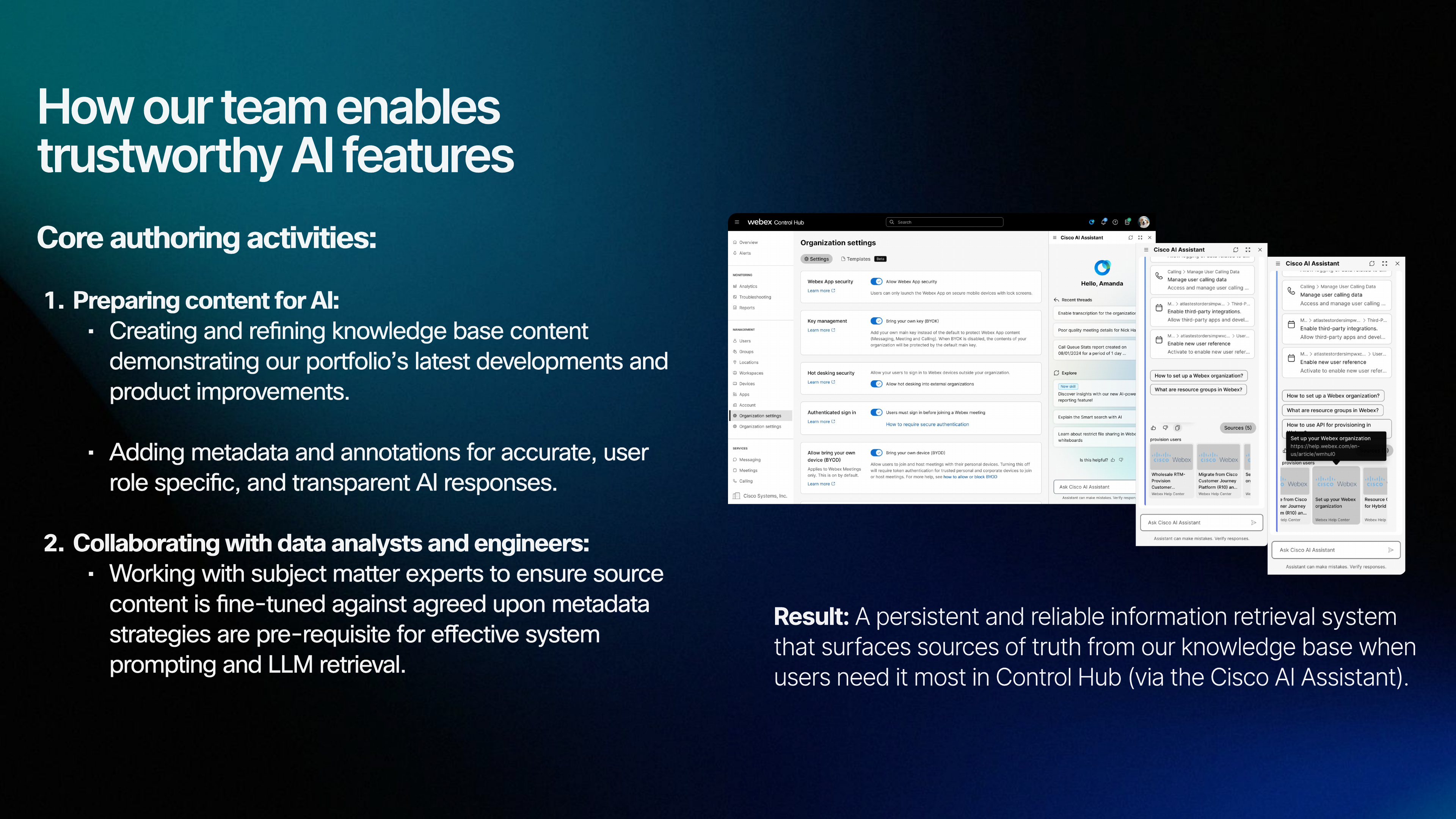 Why AI for Webex help center — continued