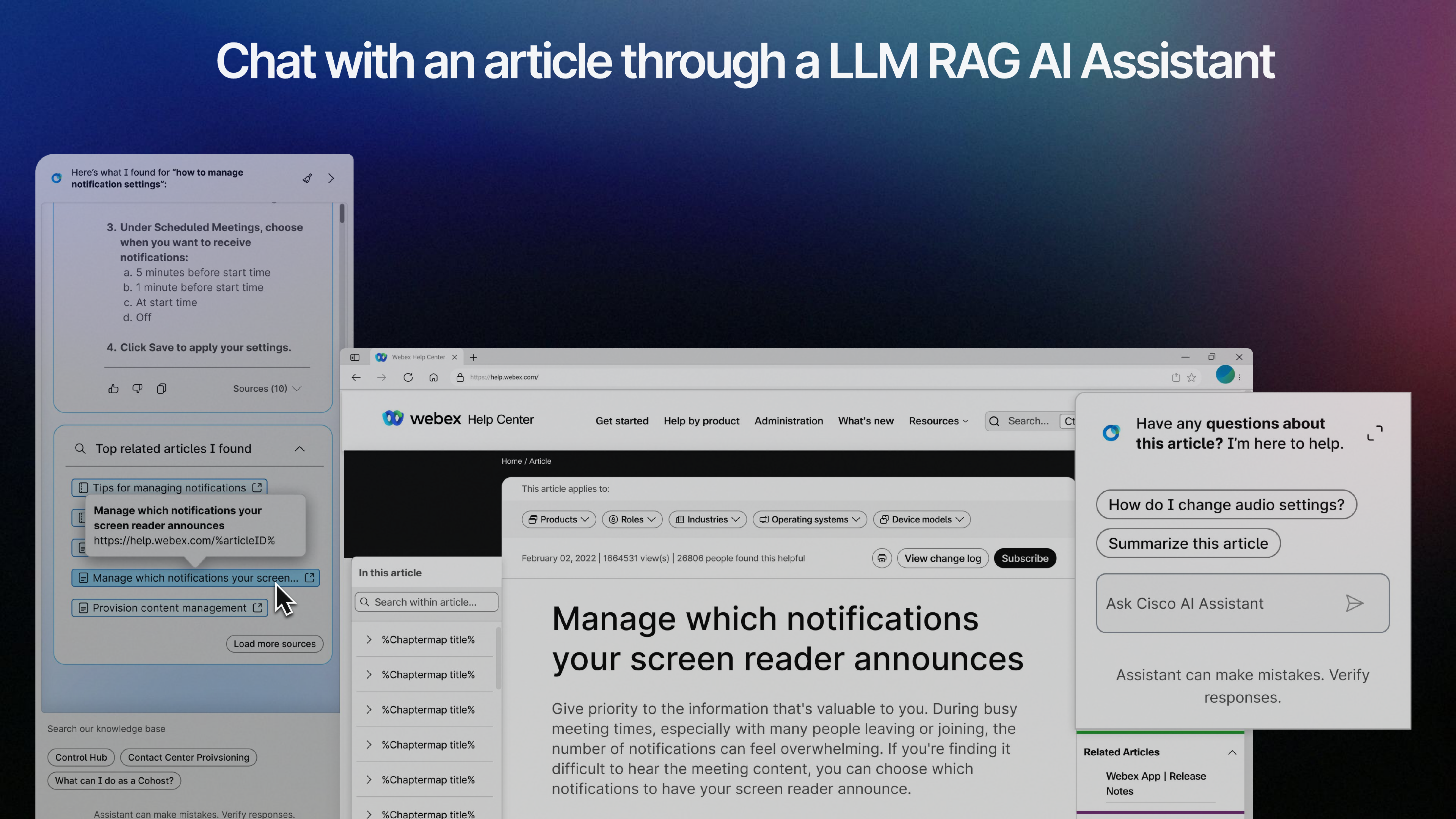 Chat with an article feature